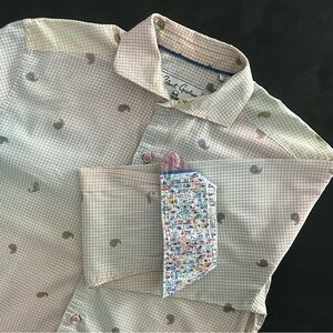 Robert Graham Karma Chameleon Flip Cuff Skull Shirt S Tailored